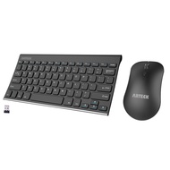 2.4G Wireless Keyboard and Mouse Combo Ultra Compact Slim Stainless Full Size Keyboard and Ergonomic