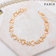 Women's Titanium Bracelet with Gold Plated Chain Motif 67