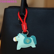 YONGWANG66HR Horse Keychain, Cartoon Leather Zodiac Pony Bag Pendant, Kawaii Year of Horse Chinese S