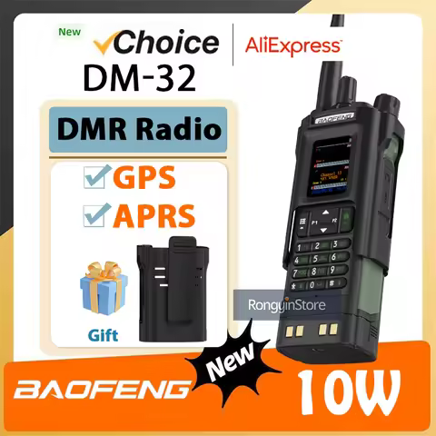 BAOFENG DM-32 with Belt Holster DMR Radio Digital Walkie Talkie GPS APRS 999 Channel Dual Mode Analo