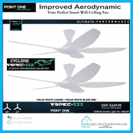 PO ECO FAN CYCLONE VSPEC-III RS 5B (White Hugger) SMART WIFI Ceiling FAN EC Motor 48/62in LED Dimmer
