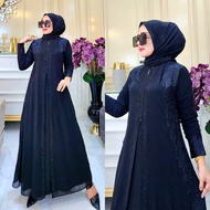 RINA BUSANA - C0D - Baju Gamis Abaya Polos - Gamis Abaya Remaja Simple - gamis hitam polos bahan adem jatuh - Gamis abaya hitam terbaru 2022 - gamis abaya terbaru 2022 - Abaya Dress Turki Tangan Balon