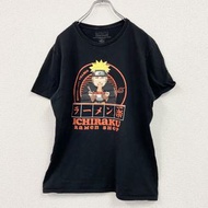 古著火影忍者短袖動漫印花T卹，黑色，L碼