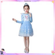 Frozen Elsa dress Dress budak perempuan Dress Baby Girl Frozen Princess Elsa Dresses for Kids Long S