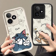 Q-54 couple Cat Mouse Black white Case for Realme Note 50 Narzo C55 C51 C63 N63 N53 C53 N55 C51S