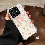 Fashion Pink Butterfly Flowers Phone Case For Redmi K90 Pro Max K80 K70 K60 Pro K70E K60E K50 K40 Ga