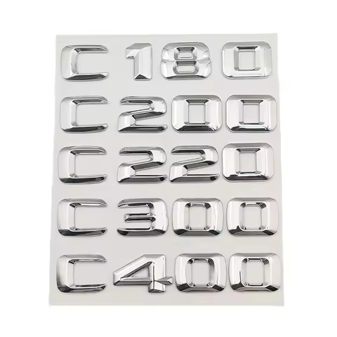 3D ABS Chrome Car Rear Trunk Emblem Badge Letters C180 C200 C220 C250 C300 C350 4MATIC Logo For W205