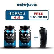 MakeMoves Whey ISO Pro สูตรลีน กล้ามชัด  (รสช็อคโกแล็ต)  สีน้ำเงิน  2 กระปุก แถม แก้วดำ