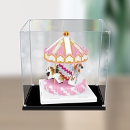 Transparent Acrylic Display Box For Lego Carousel block model figurine Castle Display Case Dustproof