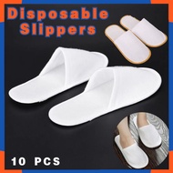 10 Pairs Disposable Slipper Hotel Non-Woven Spa Shoes Indoor Use