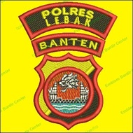 Emblem Bordir Timbul Logo Polres Lebak / Polda Banten / Polri