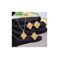 สร้อยคอสไตล์อิตาเลียนทรงวังประดับมุกสีขาวต่างหูห่วงสร้อยข้อมือโคลเวอร์สี่ใบ Bbu96jmnxub-CB