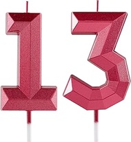 13th Birthday Candle Red Number 13 Candles 3D Design Cake Topper Decorations Happy Birthday Candle f