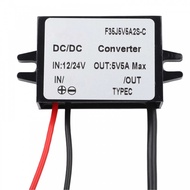 DC Converter for 12V/24V to 5V USB C 5A 25W Adapter for Gadgets and Electronics