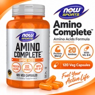 NOW Foods Amino Complete 120 Capsules 20 Amino Acids Protein Blend with Vitamin B6