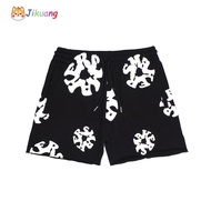 Men's Sports Shorts Fishskin Flannel Shorts - FLORAL LOGO SHORTS IN BLACK