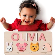 Montessori Toys for 0 1 2 Year Old, Girls 1st Birthday, Montessori Toy, Puzzle Name, Wooden Toys for