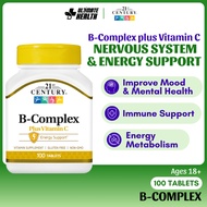 21st Century, B Complex Plus Vitamin C, Energy Support, Vitamin Supplement, 100 Tablets