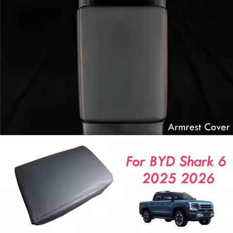 For BYD Shark 6 Pickup 2025 2026 Black PU Leather Armrest Cover Armrest Box Protection Cover Shark 6