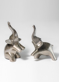 ST.MALO秘魯工匠手工陶瓷藝術大象擺飾組-銀-2201PH