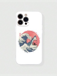 Fanfreak 白鯊和海浪圖案手機殼，適用於iPhone 12、13、14系列及其他手機殼