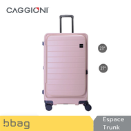 CAGGIONI กระเป๋าเดินทาง ทรงสูง Trunk รุ่น Espace C23062 PC 100% ซิปคู่กันขโมย TSA Lock 3 หลัก ล้อคู่