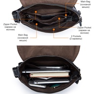 WESTAL Men's Shoulder Bag for Men Genuine Leather Messenger Bag Men ipad Flap Mid Crossbody Bags Cover Designer Men's Bags 8835
