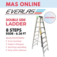 Everlas 8 Steps Double Sided Ladder DS08 Aluminium Step Ladder Tangga Lipat 楼梯