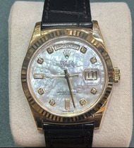 Rolex 118138 黃金鑽石貝殼面