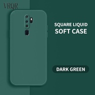 VRQR สแควร์ซิลิโคน Original OPPO A9 A5 2020 A3s A12E A53 A32 A33กล้องเต็มรูปแบบป้องกันเคสโทรศัพท์ปลอก