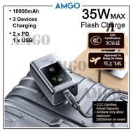 AMGO 3C Certified 3C Certification Powerbank 35W 100W Fast Charging Power Bank PD CCC Powerbank 3C Q