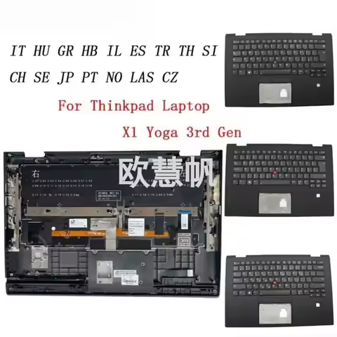 ^Black Shell Upper Case Palmrest Cover With Backlit Keyboard For Lenovo Thinkpad X1 Yoga 3rd Gen 3 G