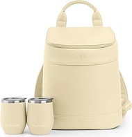 Insulated Cooler Backpack with 2 Stainless Steel Wine Tumblers – Leakproof & Spillproof Stylish Vega