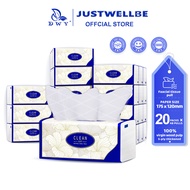 【20 Packs】DWY 5 Ply Natural Wood Pulp Soft Thickened High Absorbency Travel Tissue