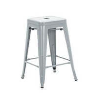 [客尊屋-椅天]Vali瓦力工業風可堆疊金屬吧檯椅-高61cm -五色可選-銀色
