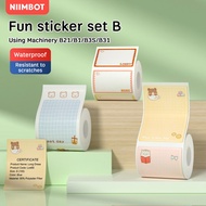 NIIMBOT B21/B3S/B1 New Color Cartoon Label Paper, Thermal Adhesive Sticker, Label Name Sticker.