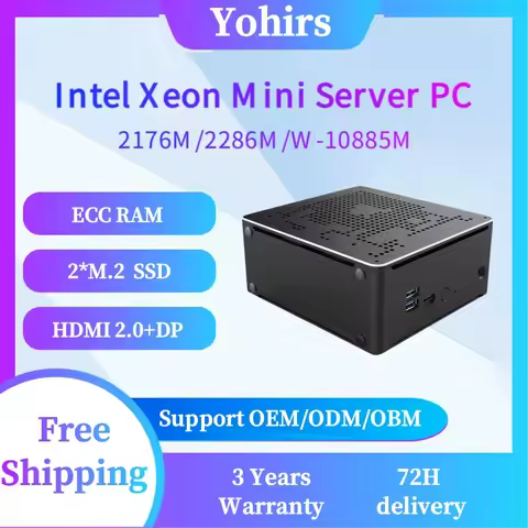 Yohirs Intel Xeon W-10885M E3-1545M V5 2176M 2286M 2LAN Mini PC Windows11 ECC RAM M.2 NVME 4K DP HD2