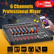 5W 6 Channel USB Studio Audio bluetooth DJ Mixing Console Amplifier Karaoke Mixer Digital 15W Mini Microphone Sound Mixer