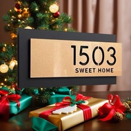 Black gold acrylic unit number signage House CustomisedNumbers Plaques Number Signage Home door numb