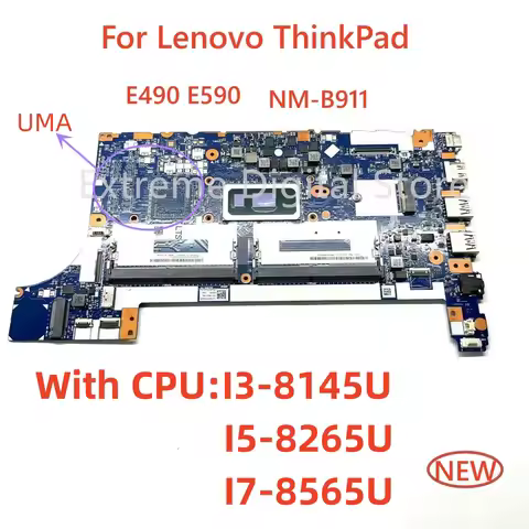 NM-B911 motherboard is applicable For Lenovo ThinkPad E490/ E590 laptop CPU: I3 I5 I7-8TH UMA 100% t