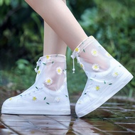 Girls' Rain Shoes Thickened Shoe Cover Student Fashion Transparent Silicone Water Shoes Children's Rain Boots Cover