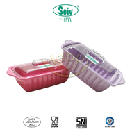 WADAH SAJI | WADAH LAUK | WADAH MAKANAN | CASSEROLE MELAMIN SEGI TUTUP SEIV BY ONYX 650ML
