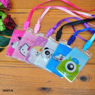 TERLARIS MURAH 6 PCS!!! Tempat Id Card Holder/ Name Tag Plastik Mika Transparan Bening + Tali LAINNY