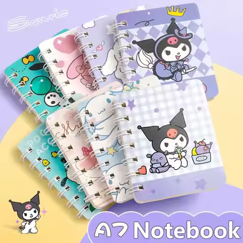 4pcs/set Kawaii Cartoon Kuromi Notebook Melody Cinnamoroll Portable A7 Account Book Pocket Notepad S