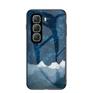 ใสดูหรูหราเคสกระจก⭐สำหรับ Infinix Hot 50 50i 50Pro บวก4G 5G 2024 Hot50 40Pro Hot40 40i ท้องฟ้าเต็มไป