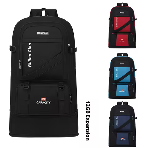 80L Expandable Travel Backpack Large Capacity Outdoor Hiking Backpack Camping Mountaineering Rucksac