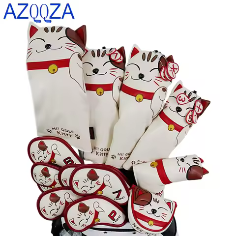 Golf Headcovers 1 3 5 UT Golf Driver/Fairway Wood/Hybrid/Iron/Mallet Putter/Blade Putter Lucky Cat C