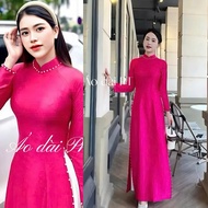 Rose Wood Grain Silk Ao Dai – Feminine, Outstanding & Traditional Charming-VG Ao Dai Set Ao Dai Dres