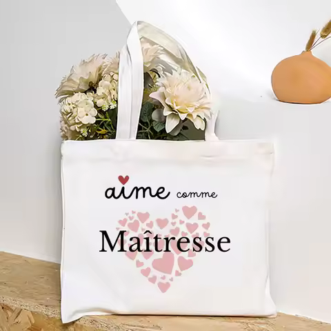 Aime Comme Mistress Thank You Teacher Canvas Tote Bag Super Mistress Canvas Bags Reusable Shopping B