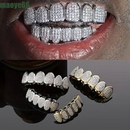 MAOYE Hiphop Teeth Grillz, Hip Hop Rhinestone Teeth Grillz Set, Gift Hollow Zircon Removable Design 